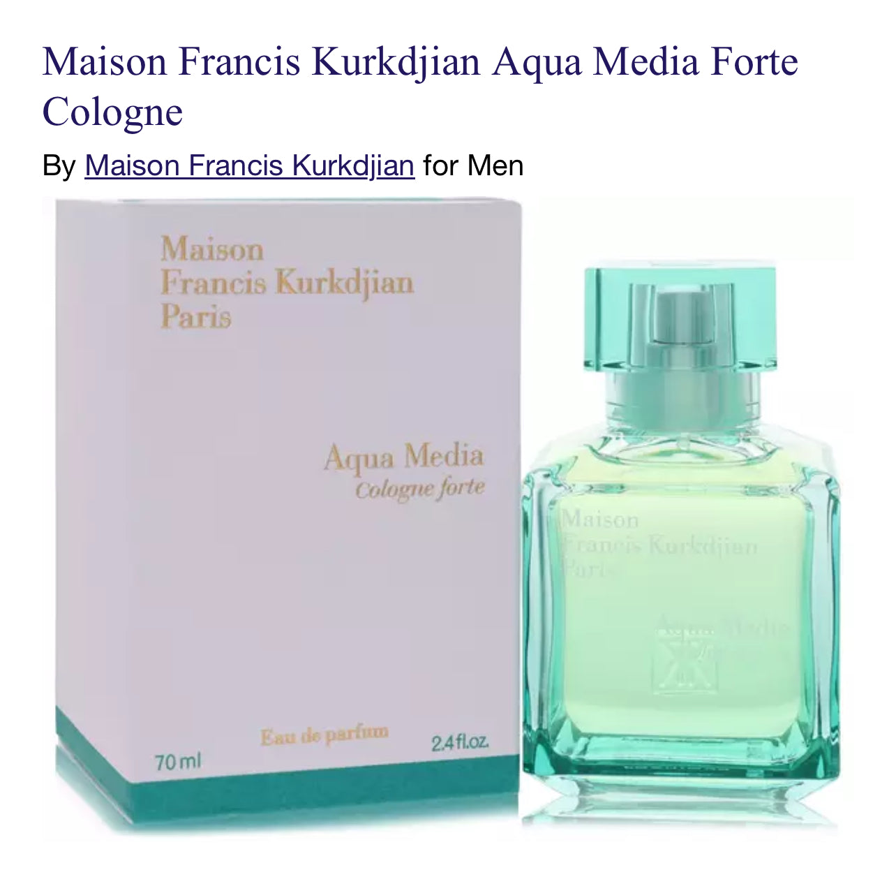 Maison Francis Kurkdjian Aqua Media Forte Cologne